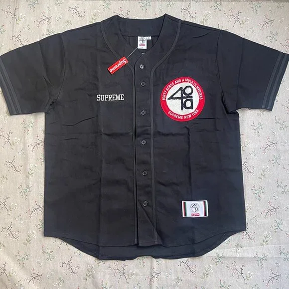 Supreme | Shirts | Supreme X 4 Acres Twill Baseball Jersey Black